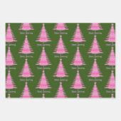 Elegant roze kerstboom cadeau inpakpapier vel (Voorkant 2)