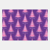 Elegant roze kerstboom cadeau inpakpapier vel (Voorkant)