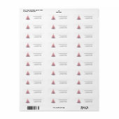 Elegant roze kerstboom retouradreslabel etiket (Full Sheet)