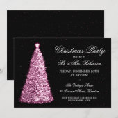 Elegant roze kerstboomfeest kaart (Voorkant / Achterkant)