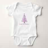 Elegant roze kerstboomvakantie romper (Voorkant)