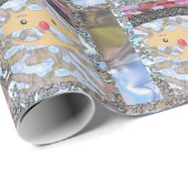 Elegant roze kerstcadeaupapier voor kerstmis 2 cadeaupapier (Rol Hoek)