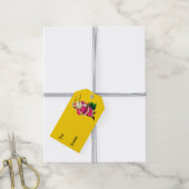 Elegant  roze kerstfeest cadeaulabel (Met Touw)