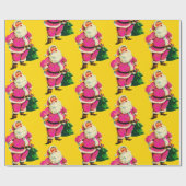 Elegant  roze kerstfeest cadeaupapier (Vlak)