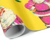 Elegant  roze kerstfeest cadeaupapier (Rol Hoek)