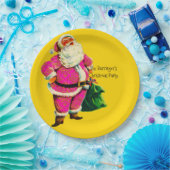 Elegant  roze kerstfeest papieren bordje (Feest)