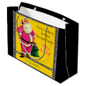 Elegant  roze kerstkerst groot cadeauzakje (Achterkant Gekanteld)