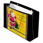 Elegant  roze kerstkerst groot cadeauzakje (Voorkant Gekanteld)