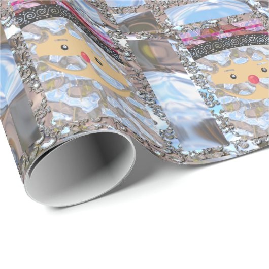 Elegant roze kerstKerstmis II Cadeaupapier (Rol Hoek)