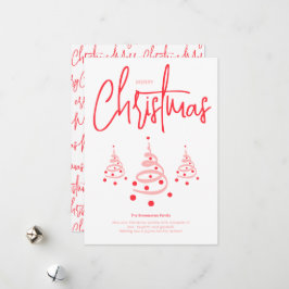 Elegant Roze Kerstmis Feestdagenkaart