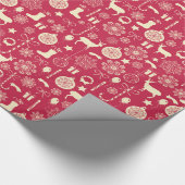 Elegant roze kerstpatroon | Papier voor onmiddelli (Hoek)