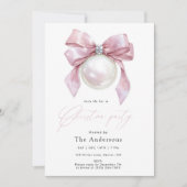 Elegant Roze Kerstversiering Kerstfeest Kaart (Voorkant)