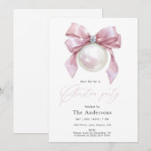 Elegant Roze Kerstversiering Kerstfeest Kaart (Voorkant / Achterkant)