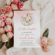 Elegant Roze Kleine Pompoen Meisje Baby shower