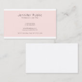 Elegant roze kleur Eenvoudige vlakte Moderne rendy Visitekaartje (Voorkant / Achterkant)