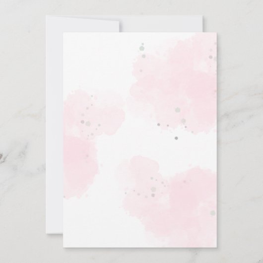 Elegant roze konijn Baby shower uitnodiging (Achterkant)