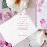 Elegant Roze Koninklijke Kroon Krans Monogram