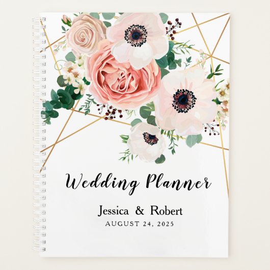 Elegant roze koraal drijvende kracht die zich aanp planner (Voorkant)