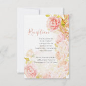 Elegant roze koraal geheim Roos Garden Wedding IV Kaart (Voorkant)
