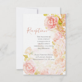 Elegant roze koraal geheim Roos Garden Wedding IV Kaart