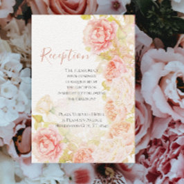 Elegant roze koraal geheim Roos Garden Wedding IV Kaart