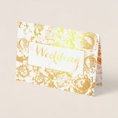 Elegant roze, koraal goud Roos bruiloft Folie Kaarten (Voorkant)