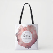 Elegant Roze Koraal Roos Waterverf Bruidsmeisje Tote Bag (Voorkant)