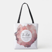 Elegant Roze Koraal Roos Waterverf Bruidsmeisje Tote Bag (Achterkant)