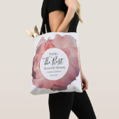 Elegant Roze Koraal Roos Waterverf Bruidsmeisje Tote Bag (Dichtbij)