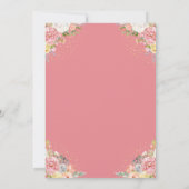 Elegant roze koraalkoraal goud glitter baptisme kaart (Achterkant)