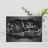 Elegant roze krijtbord Vrijgezellenfeest Kaart (Staand voorkant)