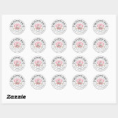Elegant roze kromme tekst ronde sticker (Vel)
