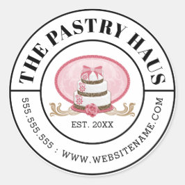 Elegant roze kromme tekst ronde sticker