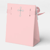 Elegant Roze Kruis Eerste Communie Bedankdoosjes (Achterkant)