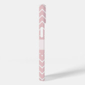 Elegant roze kwarts Blue pastel Chevron Naam Case-Mate iPhone Case (Achterkant / Rechts)