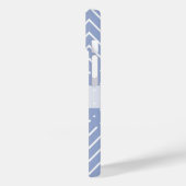 Elegant roze kwarts Blue pastel Chevron Naam Case-Mate iPhone Case (Achterkant / Links)