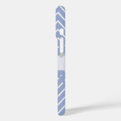 Elegant roze kwarts Blue pastel Chevron Naam Case-Mate iPhone Case (Achterkant / Links)