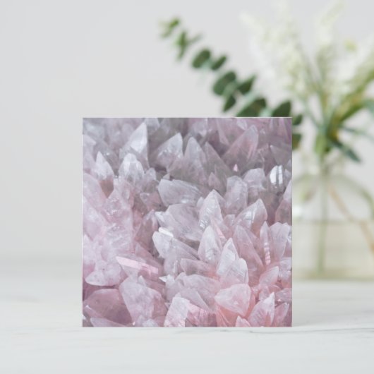 Elegant Roze Kwarts Gem Mind Body Spirit Energy Bedankkaart (Staand voorkant)