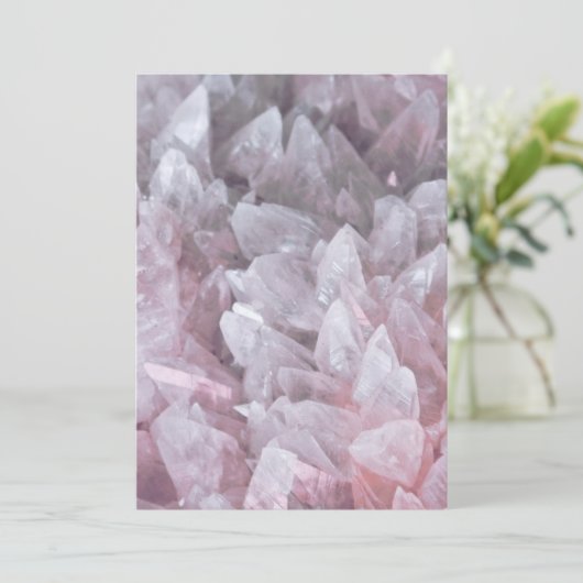 Elegant Roze Kwarts Gem Mind Body Spirit Energy Kaart (Staand voorkant)