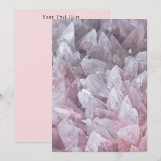 Elegant Roze Kwarts Gem Mind Body Spirit Energy Kaart (Voorkant / Achterkant)