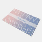 Elegant roze kwartsblauw pastel Chevron Deurmat (Schuin)