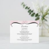 Elegant Roze Lace Direction Card Informatiekaartje (Staand voorkant)