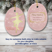 Elegant roze lampjes Gold Ballerina Keramisch Ornament