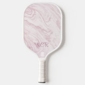 Elegant roze lavendel marmer gepersonaliseerd Init Pickleball Paddle (Achterkant)