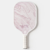 Elegant roze lavendel marmer gepersonaliseerd Init Pickleball Paddle (Voorkant)