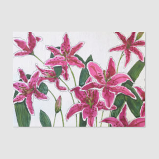 Elegant Roze Lelies Tissuepapier