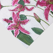 Elegant Roze Lelies Tissuepapier (Detail)