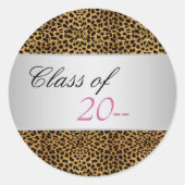 Elegant Roze Leopard Afstuderen Stickers (Voorkant)
