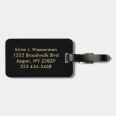 Elegant roze leopard Animal Print | DIY-tekst Bagagelabel (Achterkant horizontaal)