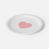 Elegant Roze Liefdes Hart Script Persoonlijk Feest Papieren Bordje (Gekanteld)